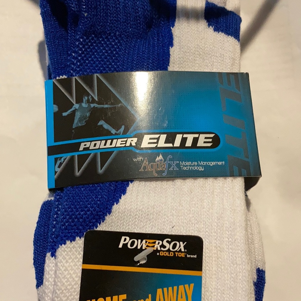 Power Elite Blue And White Socks